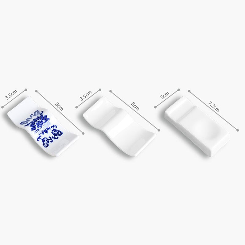 Keramik Essstäbchen Rest Hand bemalt Blau Weiß Porzellan Essstäbchen Halfter Blume Rattan aufbringen Platziert Suppe Löffel Stäbchen