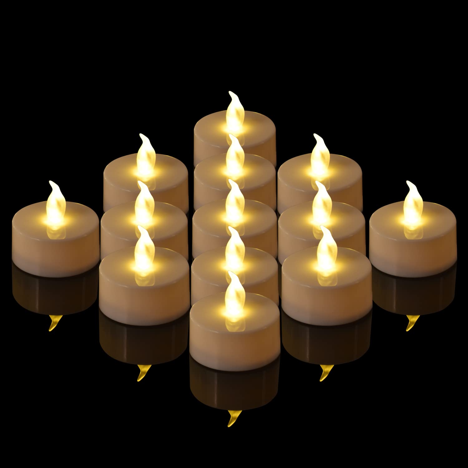 Led-ljus 24/12- pack flamlösa flimrande värmeljus varmvita ljus för fest bröllop födelsedag jul heminredning