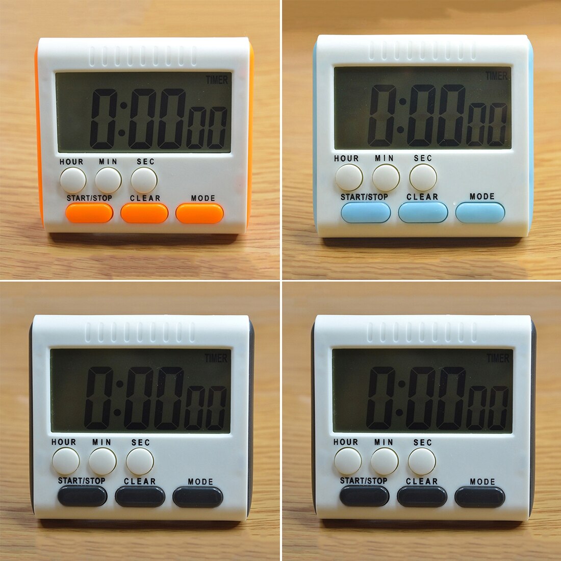LCD Magnetic Digital 24 HoursTimers Kitchen Timer Cooking Timer Count Up Down Alarm Clock With Stand