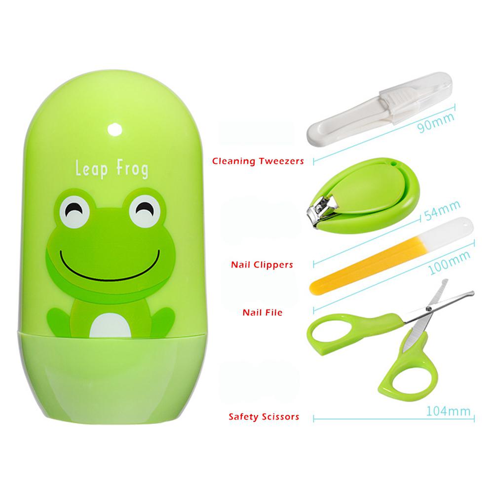 Kidlove 4 stks/set Multifunctionele Nail Care Baby Baby Nagelknipper Set Reizen Cartoon Dier Opbergdoos