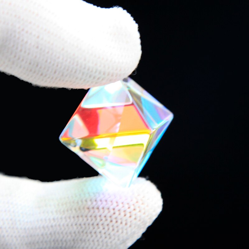 Instrumento de experimento óptico prisma multifacetado para niños, luz brillante de prisma arcoíris que combina vitrales, Prisma