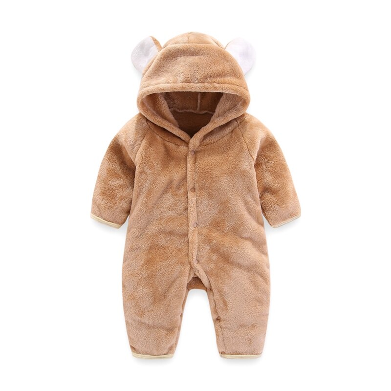 Baby Jongen Meisje Winter Leuke Cartoon Oor Hoodie Romper Bodysuit Casual Lange Mouw Bovenkleding: A / 9m