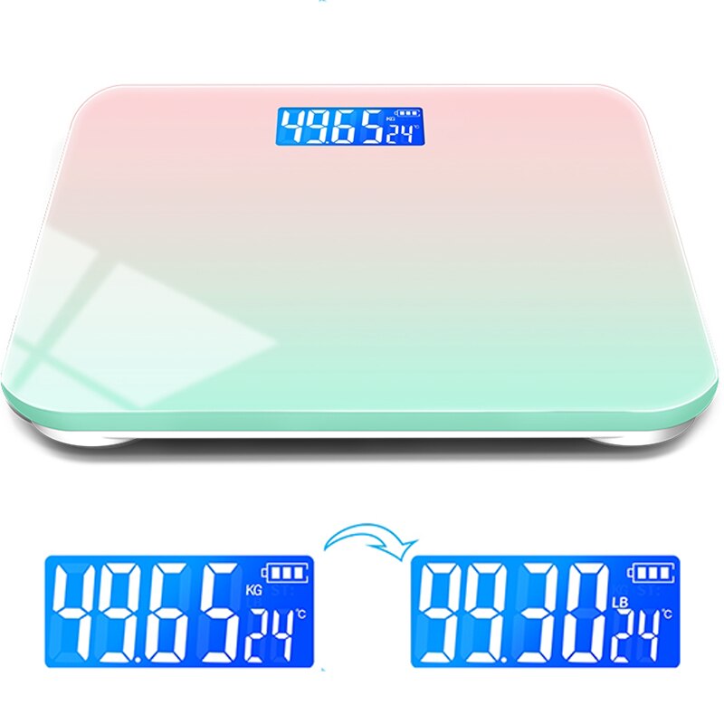 Bluetooth Weighing Scale Aurora Bathroom Electronic Scale Bluetooth Body Fat Digital Smart Scale LED Dispaly 18 Data Sync App