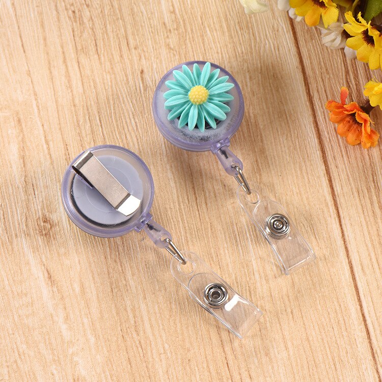 Mode Vrouwen Kaarthouder Kleurrijke Bloemen Intrekbare Badge Reel Verpleegster Arts Student Tentoonstelling Id Card Clips Badge Houder