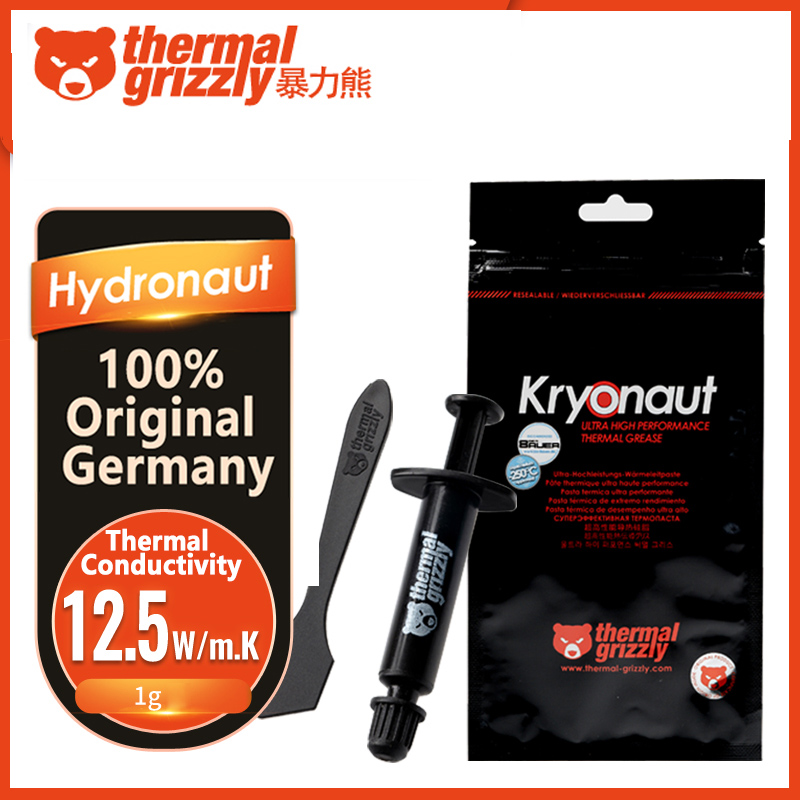 Thermische Grizzly Ke Koelpasta Grote Capaciteit Koelpasta Geleidbaarheid 14.2W/Mk Voor Computer Cpu Gpu Grafische Kaart cooling: Kryonaut 1g