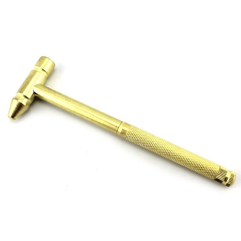 066E Pocket DIY Tools Copper Plated Hammer with Screwdriver Ideal Tool for Watchmaker Jewelers Eating Walnuts Driving Nails