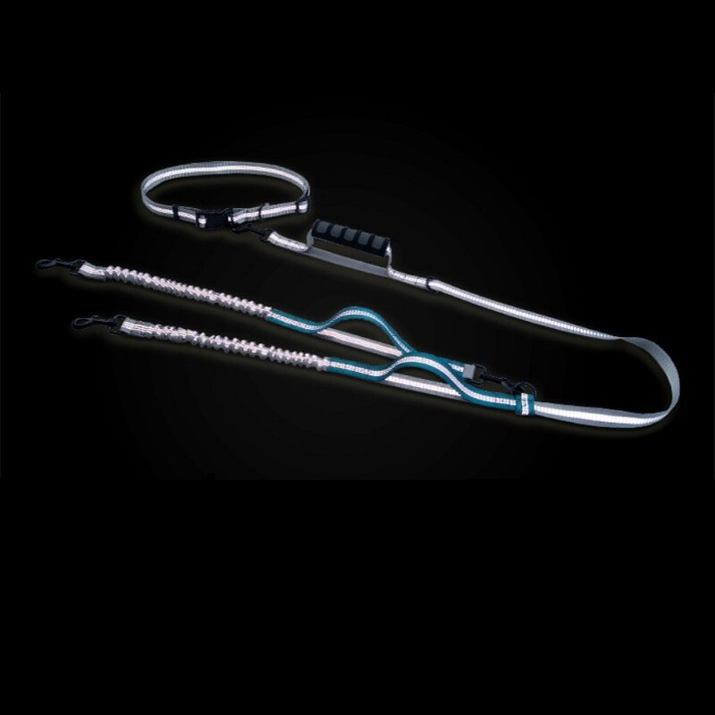 Hund løpebånd til til hunder bly reflekterende dobbel hode hund jogge bånd håndfri gange justerbart midjebelte