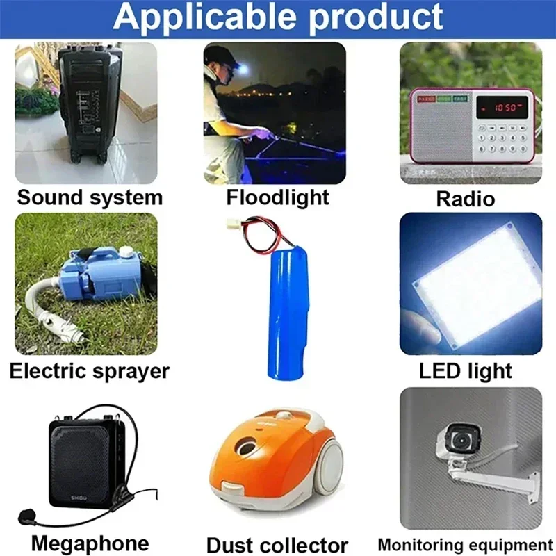 3.7V 3500mAh 1S1P-1S6P rechargeable 18650 lithium-ion battery with PCB PH2.0-2P battery fishing LED light Bluetooth speaker