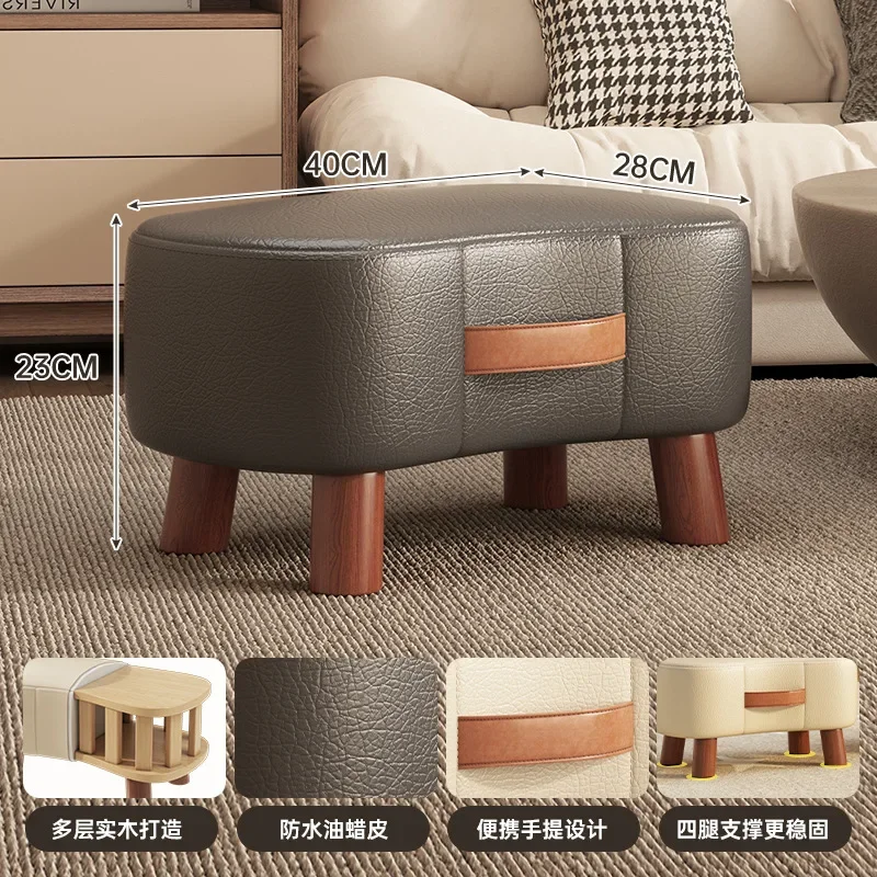 Porche poufs petit tabouret Simple chaussure tabouret salon canapé repose-pieds Table basse petits tabourets doux petite chaise maison tabourets: Lac bleu