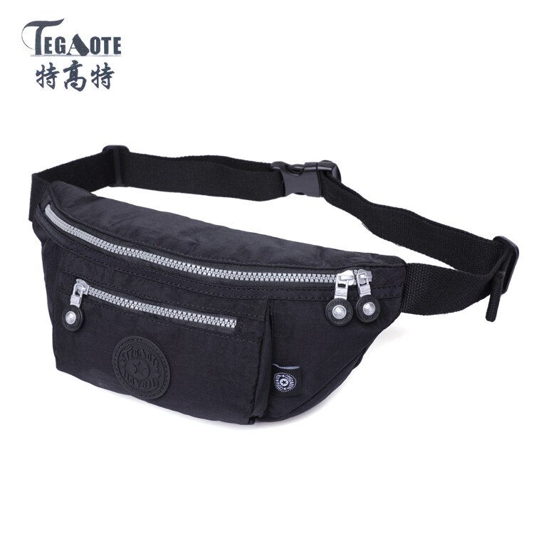 TEGAOTE Molle Waist Bags Waterproof Men Belt Bag Bolsa Casual Waist Pack nylon Work Waist Bag Small bags 1536: black