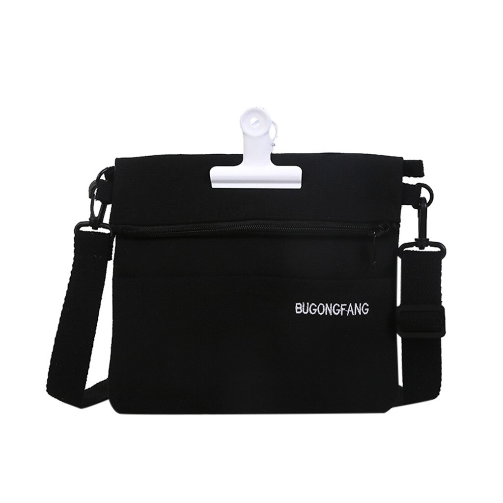 Vrouwen Tas Clip Canvas Tas Brief Mode Schouder Messenger Pakket Eenvoudige Telefoon Tas Bolsos Mujer De Marca Famosa: 1