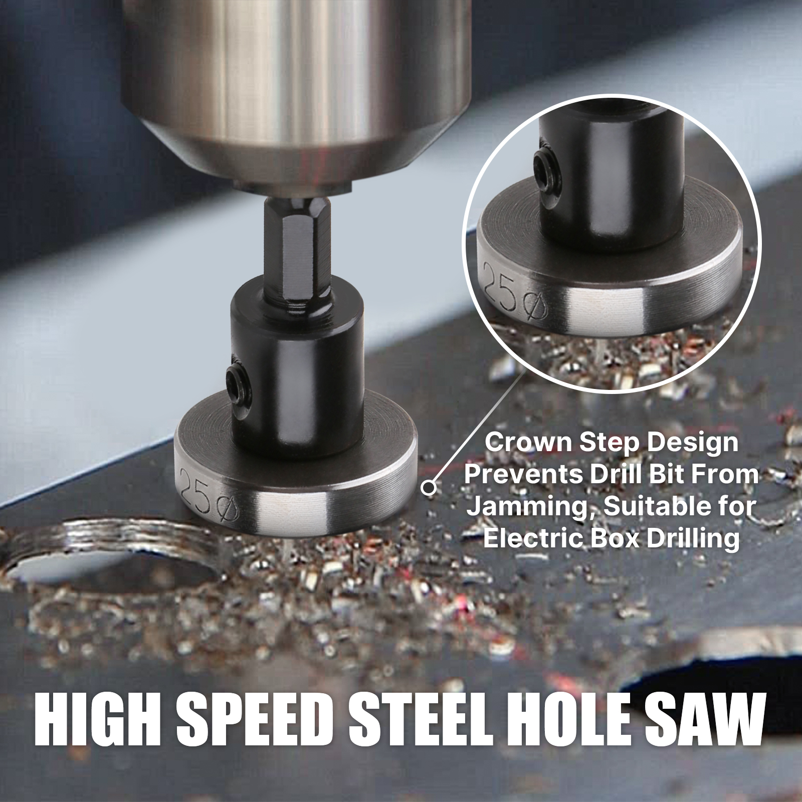 Versery 12-60mm HSS-4341 Hole Saw With Hex Shank High Speed Steel Drill Bit Set For Thin Metal Stainless Steel Plastic PVC
