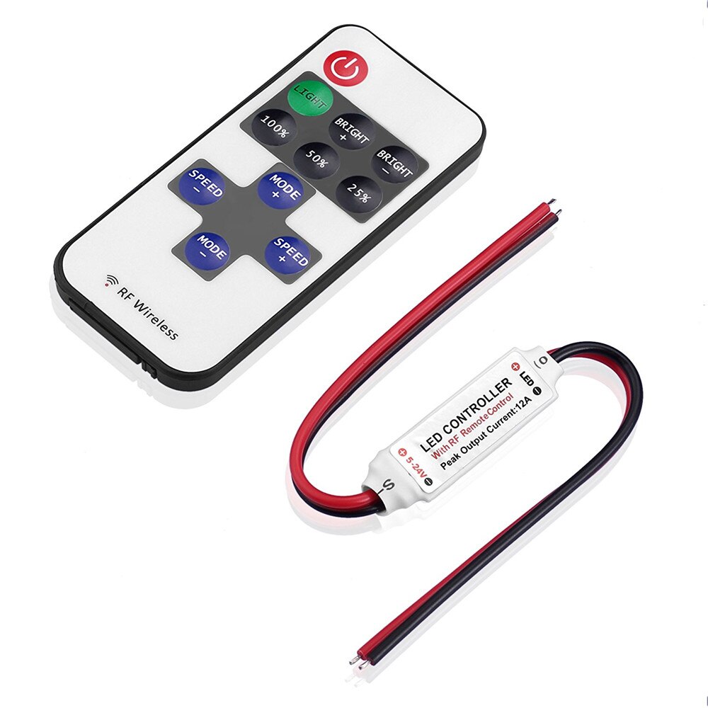 Mini led controller dimmer + RF wireless remote control Dimmer For Single Color LED Light Strip 5V-24V