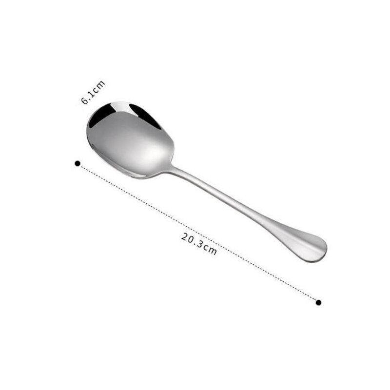 Kitchen Dinner Dish Public Spoon Soup Restaurant Large Stainless Steel Distributing Spoon Buffet Serving Spoon: Small square spoon