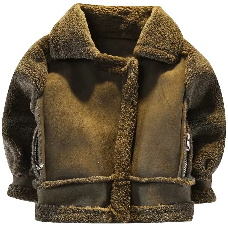 Children Boys Girls Winter Windproof Zipper Long Sleeves Wool Coats Kids Clothing Patchwork Thick Warm Outerwears C20