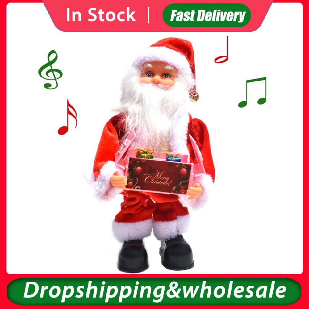 Gelukkig Nieuwjaar Kerst Elektrische Kerstman Sneeuwpop Pop Muziek Kerst Ornament Decoraties Speelgoed