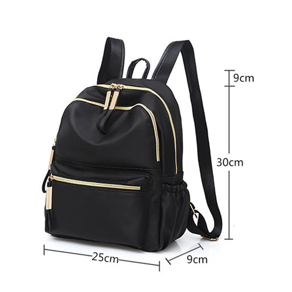 Casual Oxford Backpack Women Black Waterproof Nylon School Bags for Teenage Girls Travel Tote Backpack