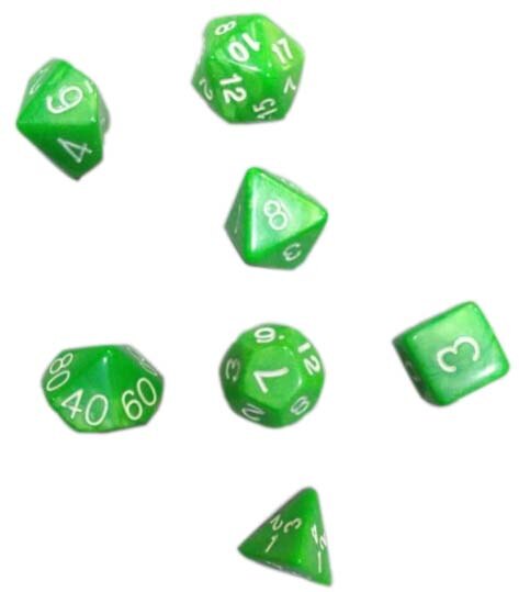 7 stk/sett digitalt terningspill polyhedral flersidig akrylterning fargerikt tilbehør til brettspill: A4
