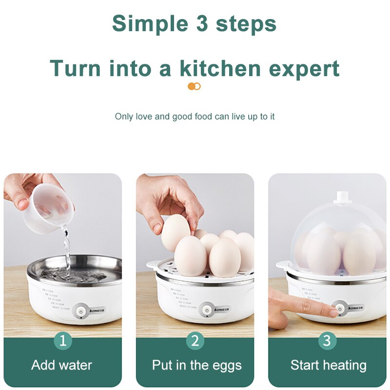 Egg Cooker For Breakfast Multifunction Egg Boiler 220V Household Breakfast Machine Eggs Steamer Auto Power Off