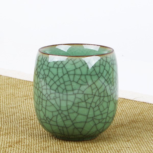 Crackle Glaze Tea Cup Geyao Kiln Marked Cup Longquan Celadon Porcelain Teacup Ceramic Tea Cups For Pu'er Tea: C