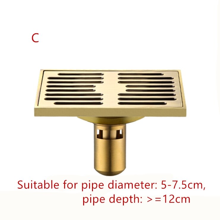 1 pc 9*14 cm Europese Messing Afgewerkt Grote Verplaatsing Badkamer Balkon Deodorant Afvoerputje: C