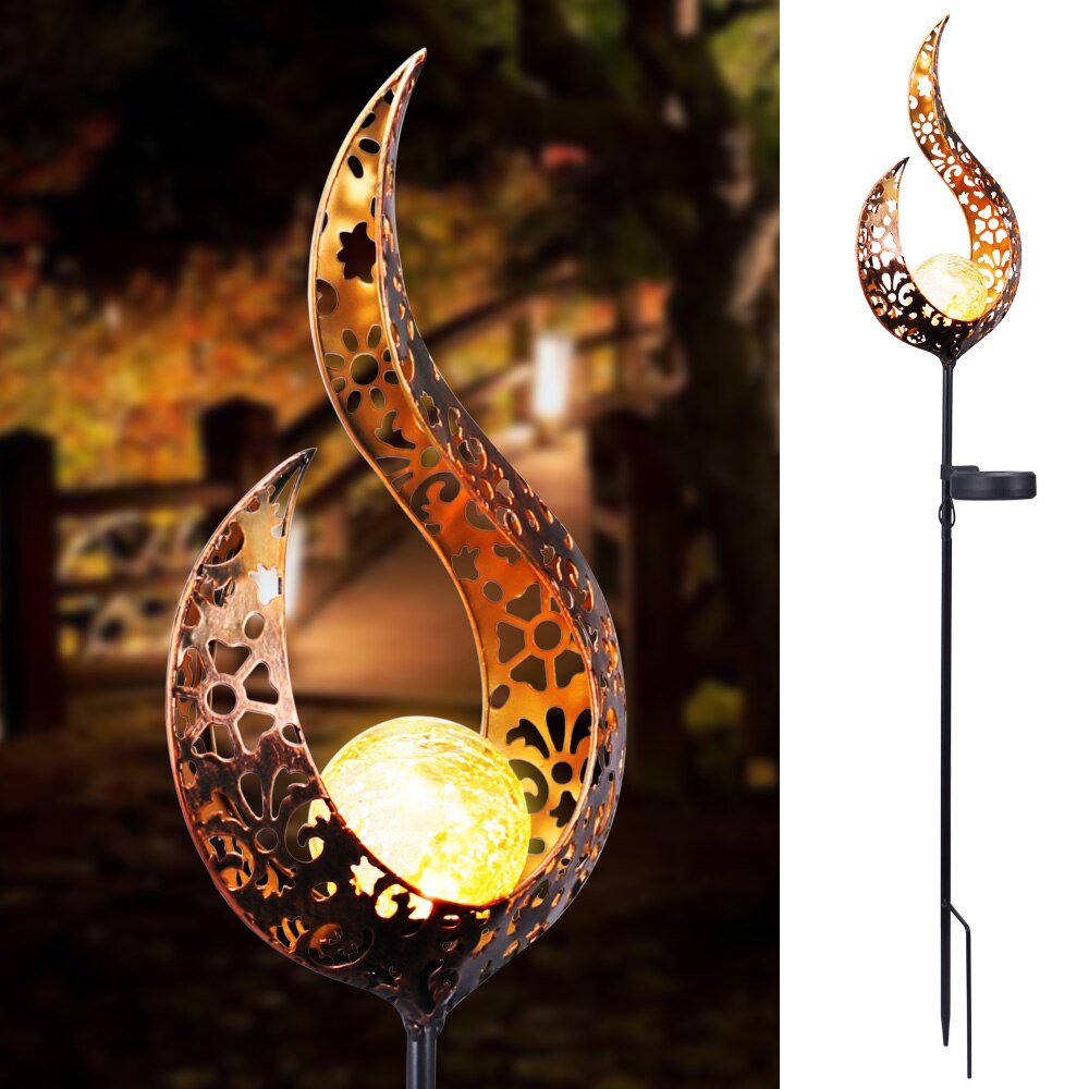 Led Solar Flame Licht Zon Maan Led Tuin Licht Vlam Effect Lamp Waterdichte Outdoor Verlichting Landschap Solar Decoratieve Licht: Type 2