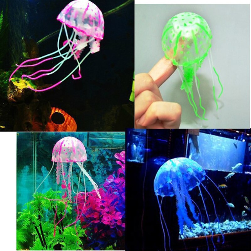 Artificielle nager effet brillant méduse Aquarium décoration Aquarium sous-marin vivant plante lumineuse ornement aquatique paysage