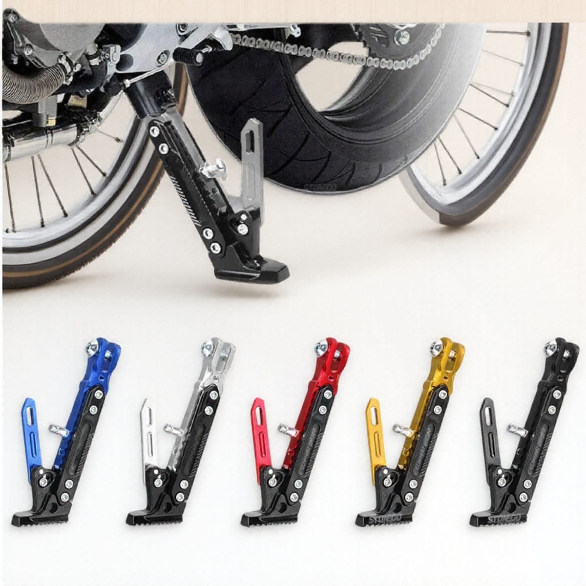Soporte lateral de pie ajustable para motocicleta eléctrica, soporte de estacionamiento, accesorios de motocicleta, soporte lateral estable