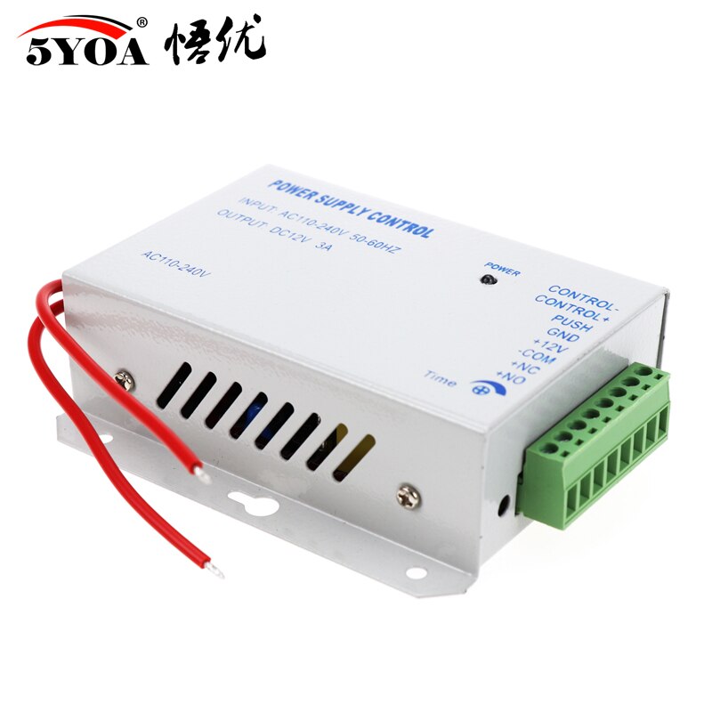 Access Control Power Supply Transformer Door Supplier Adapter Covertor System Machine DC 12V 3A 5A AC 90~260V: White 3A