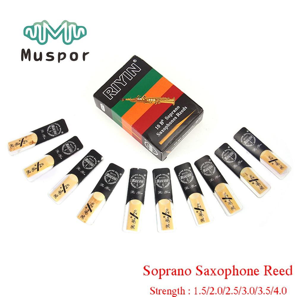 10 Pack Bb Soprano Sax Saxophone Reed Strength 1.5 2.0 2.5 3.0 3.5 4.0 for Soprano Saxophone Reeds Woodwind Instrument Accessory