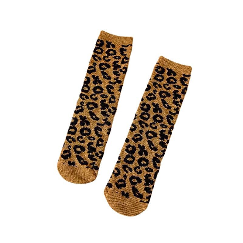 Children Retro Socks Baby Boys Girls Leopard Stripe Knees High Sock Unisex Clothes Spring Autumn Warm Stuff for Kid Infant