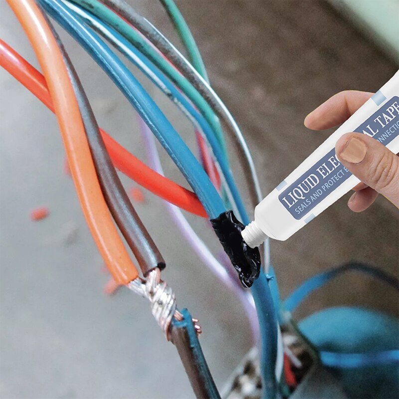 Cinta aislante líquida de goma para reparación de cables eléctricos, Pegamento de línea de fijación, 30ml