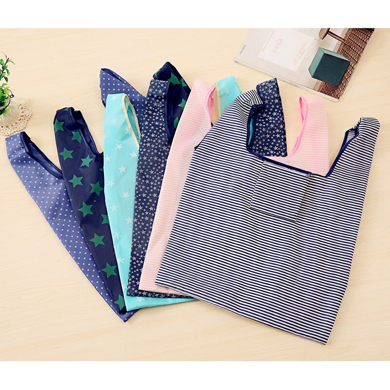 1PC Foldable Shopping Bags for Groceries Recyclable Grocery Tote Pouch Eco-Friendly Heavy Duty Washable Shopping Bag 35x51cm