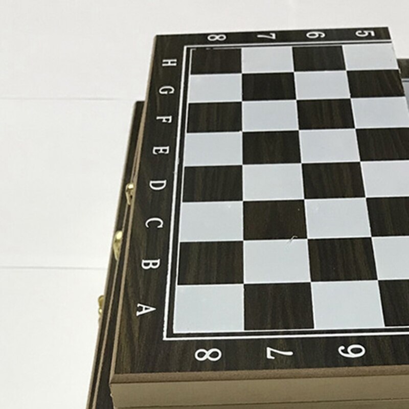 Wooden 3 in 1 Chess Checkers Backgammon Board Game