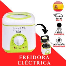 Thulos Freidora Eléctrica TH-FR10 1L Cesta Desmontable Termostato Ajustable 80-90 ºC 950W Pies de Goma Antideslizante