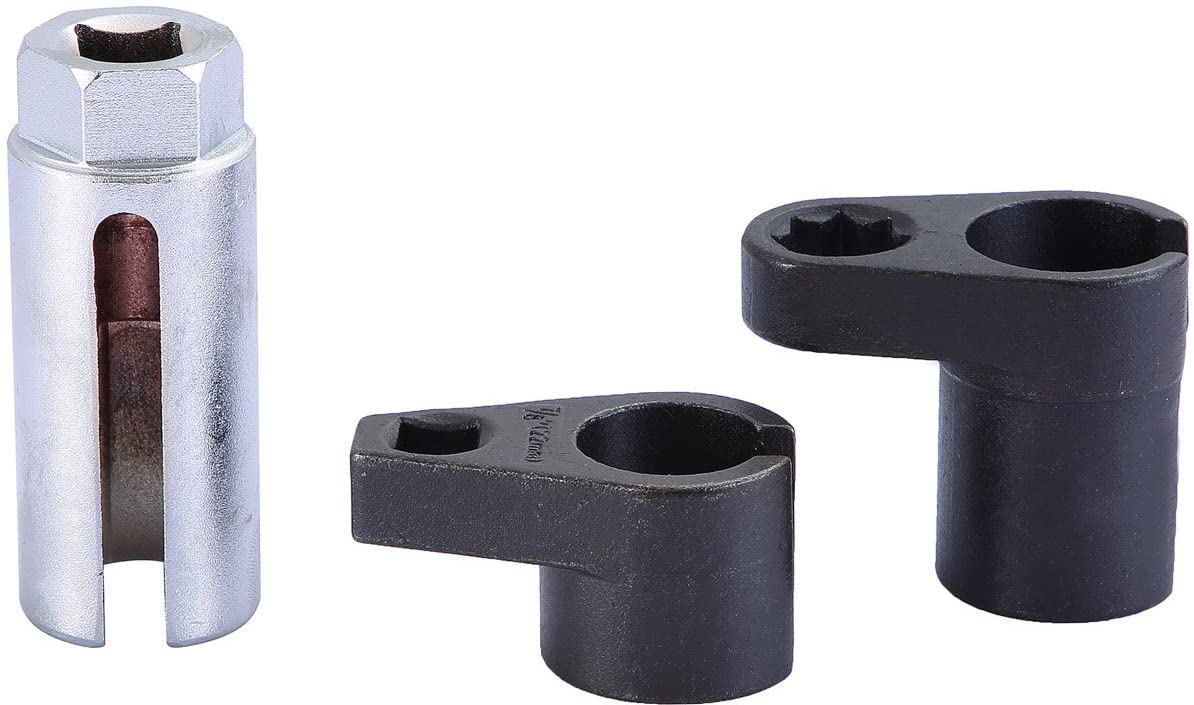 3pcs Oxygen Sensor Socket 6 Point Wrench 1/2" and 3/8" Drive 7/8" 22mm 3pcs Universal Oxygen Sensor Switch Socket