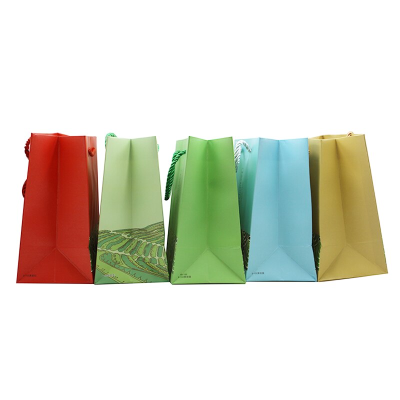 Xin Jia Yi emballage papier sac avec artisanat papier poignées sac carré fournisseur en chine 22cm taille sac à thé blanc