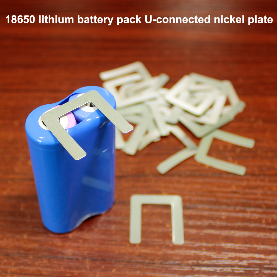 100 stks/partij 18650 lithium batterij pack U-vormige rvs vernikkeld lithium batterij 4 P spot lasverbinding stuk