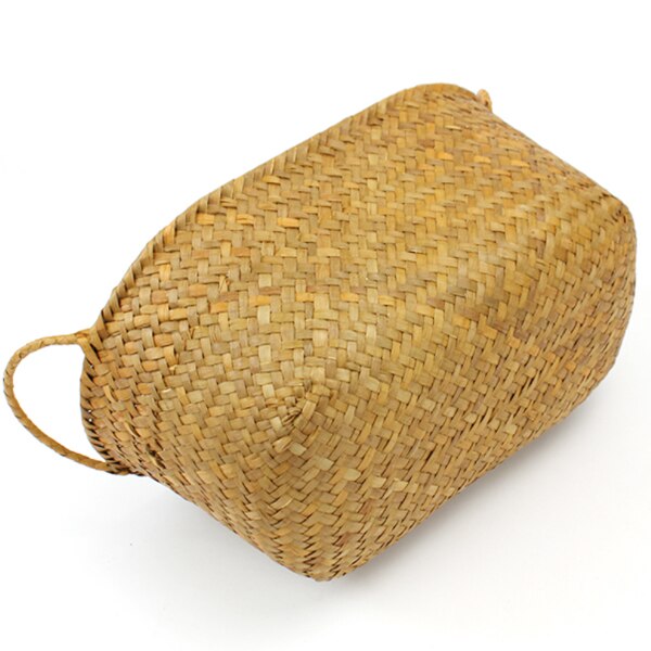 Flet vævning opbevaringskurv til køkken håndlavet frugtfad rattan picnic mad brød brød diverse oprydningsbeholder kuffert mig