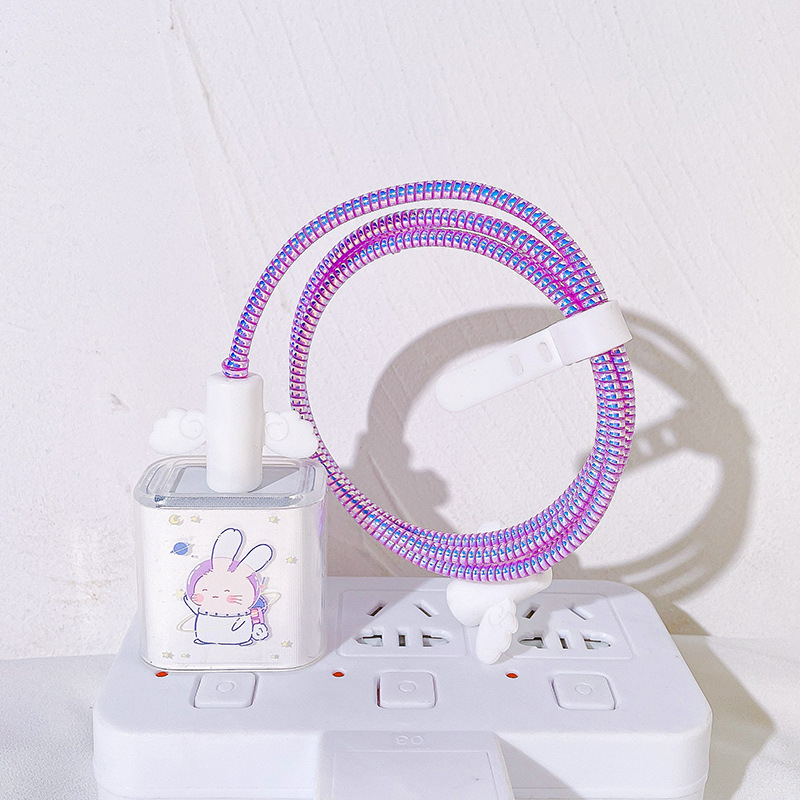 Nowa osłona kabla dla iPhone 12 11 szybkie ładowanie 18/20 W wtyczka ochraniacz kabel danych USB ochrona linii Sprial kabel ochronny: 08