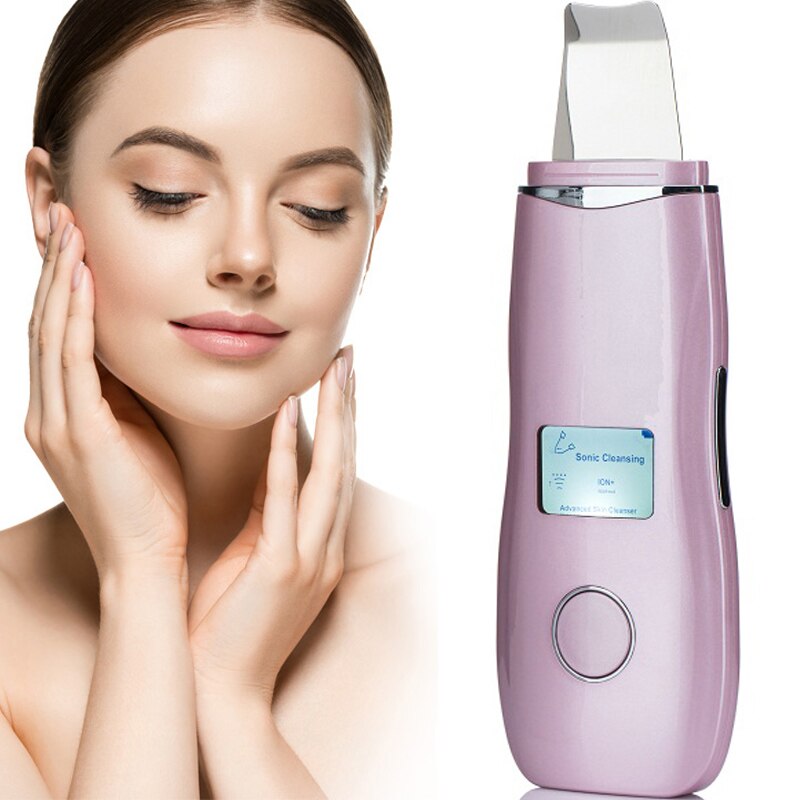 Ultrasone ionen huidscrub, mee-eter verwijderaar, gezichtsporiën peeling instrument, comedonen verwijderaar, puistjes reiniger