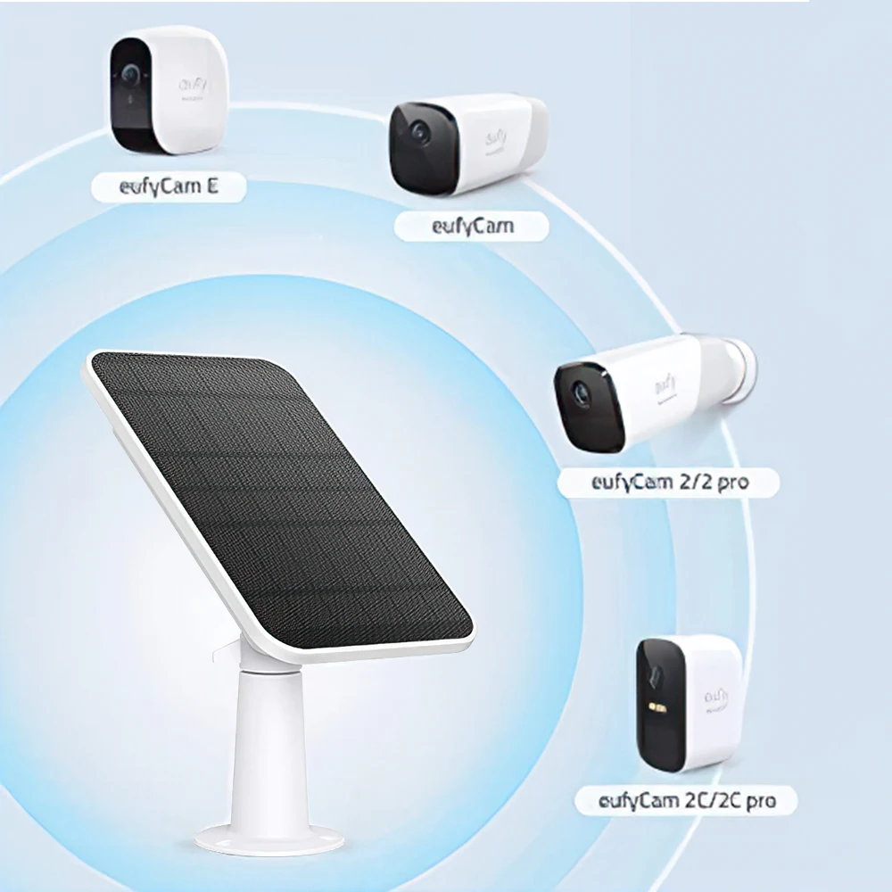 Panneaux Solaires Muraux de 4W avec Câble d'Alimentation de 9,8 Pieds, Montage Mural pour Walald Fycam 2/2 Pro/2C/2C Pro/E