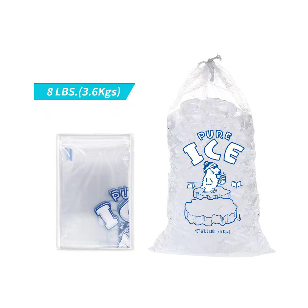 10pcs Ice Bag Durable Drawstring Closure Pack Storage Bags For BBQs Camping Food Stalls Refillable Ice Cubes Bags: Blue