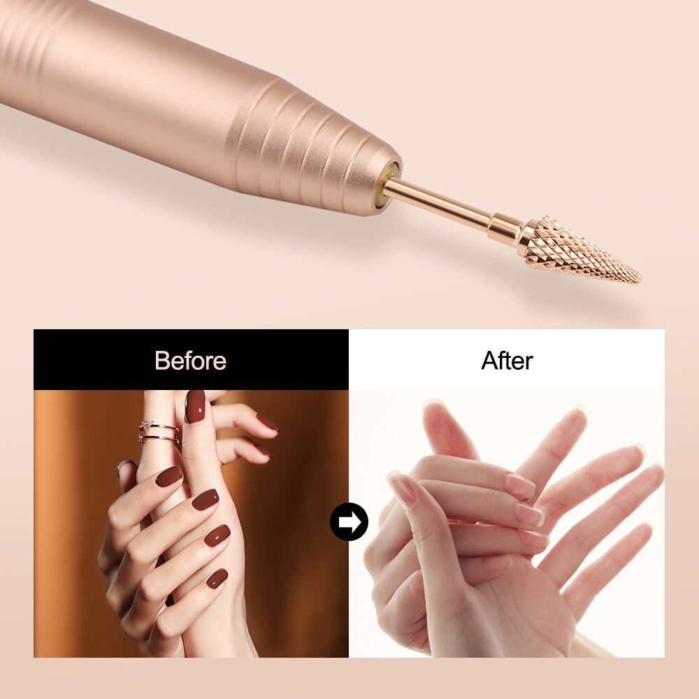 Rose Gold Carbide Nail Boor Frees Voor Manicure Machine Nail Bits Voor Elektrische Manicure Boor Frees Nail
