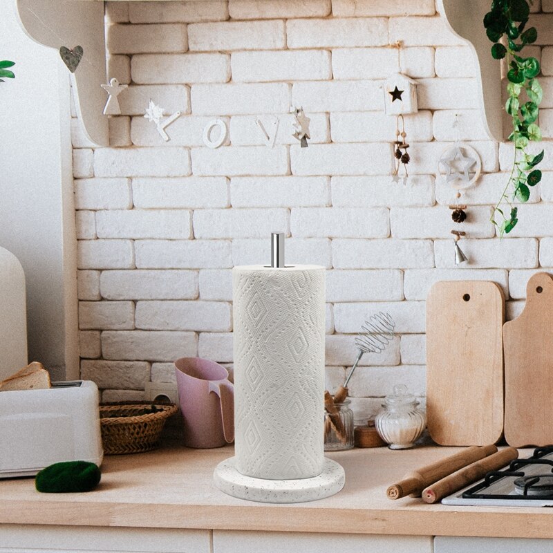 Papieren Handdoek Houder Voor Keuken Papieren Handdoek Dispenser Met Gewogen Base Voor Standaard Papieren Handdoek Rolls Rvs & Marmer
