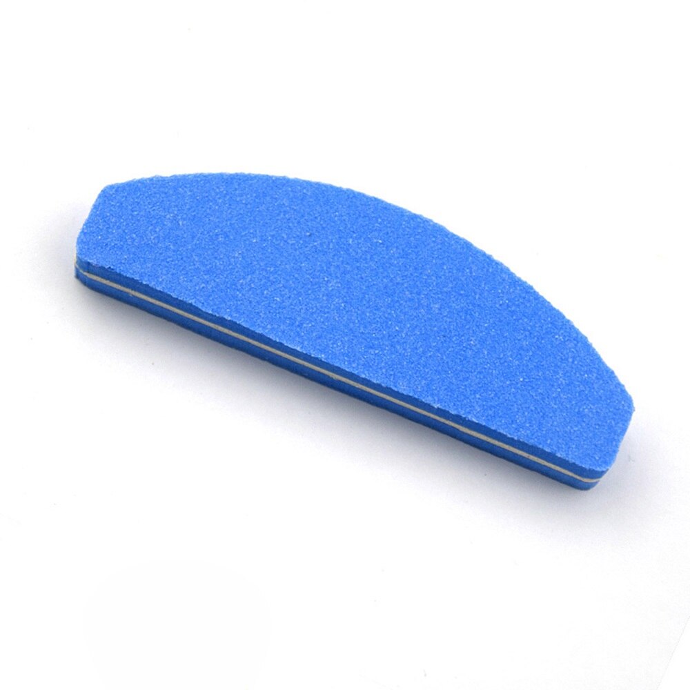1Pcs Half Moon Nail File 100/180 Sponge Mini Nail Buffer Block Files For UV Gel Polish Colorful Manicure Sanding Nail Art Tool: 1pcs blue