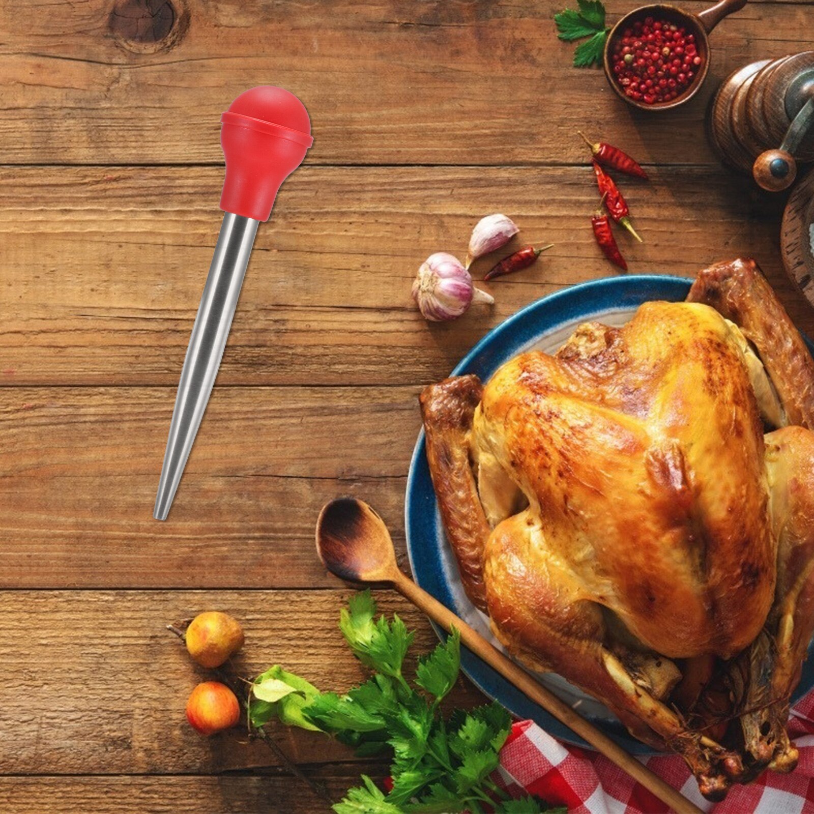 Roestvrij Staal Vlees Injector Marinade Spuit Multifunctionele Food Spuit Kit Flavour Voedsel Injector Koken Vlees Marinade