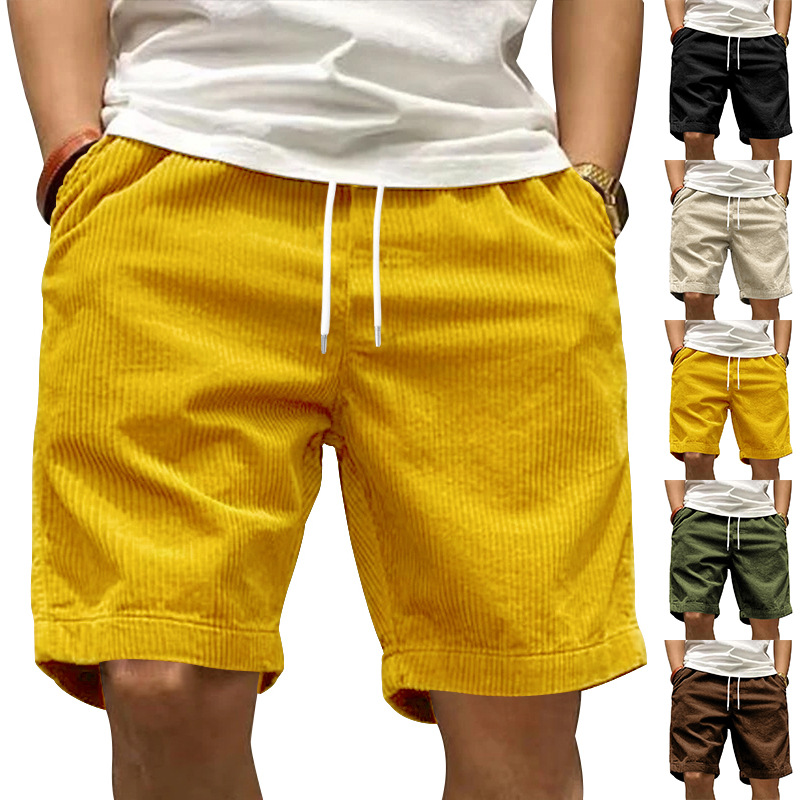 2024 Amerikaanse Heavy Duty Werk Shorts Zomer I Trendy Retro Corduroy Modemerk Heren Casual Shorts