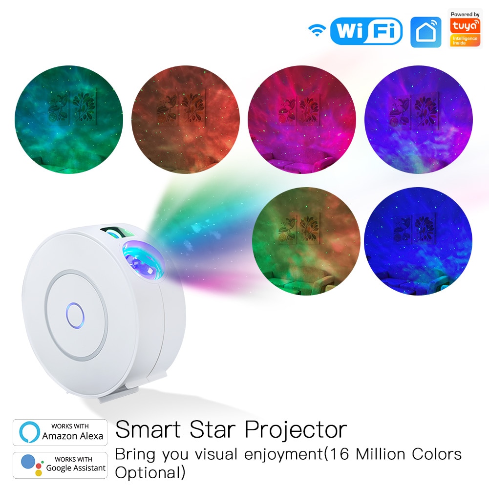 Tuya WiFi Smart Star Projector Galaxy for Party APP Control Smart Home Nebula Projector works for Google Home Alexa