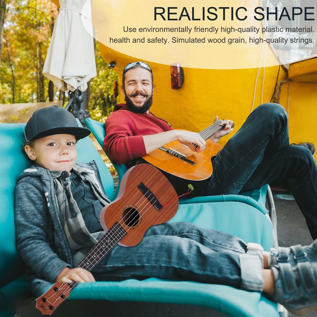 Ukulele 21 Inch Simulation Wood Grain 4 Strings Uke Bass Stringed Musical Instrument Musical Instruments